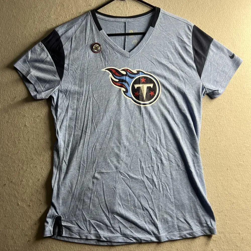 Tennessee Titans Jersey Womens Medium Blue NFL Football Team Clothing Pin